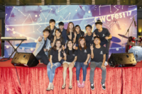 Chloe (first row, second from right) and the other student organisers of the CWC Festival 2017